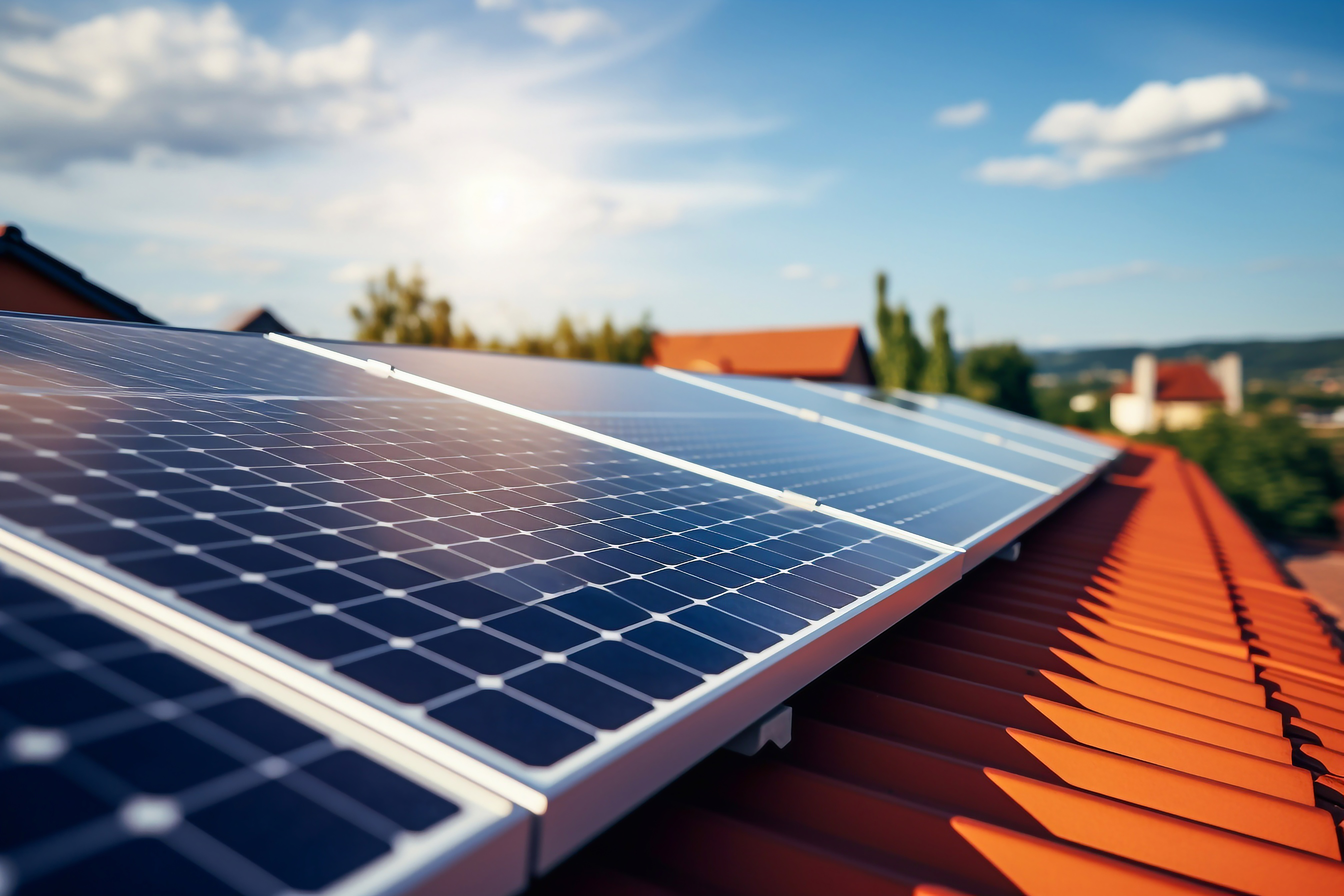 solar panels on a house