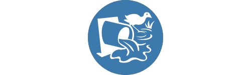 icon for Integrated Water Management with a drain flowing and a water bird