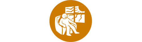 icon for indoor environment quality person sitting on chair inside looking out the window