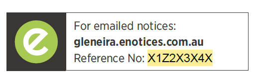 e-notice reference number