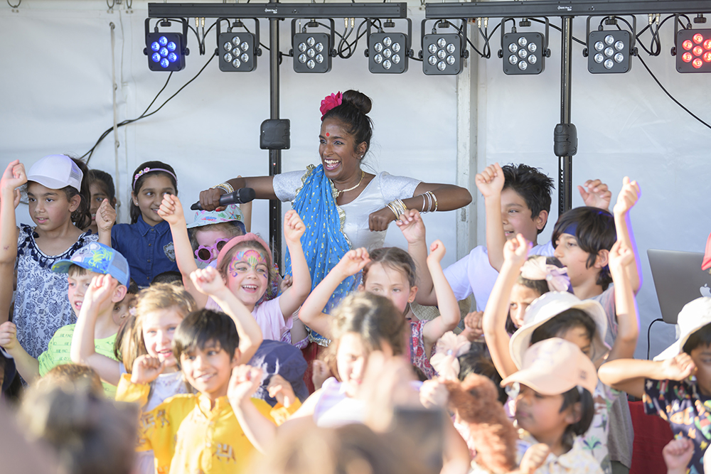 Children on stage performing